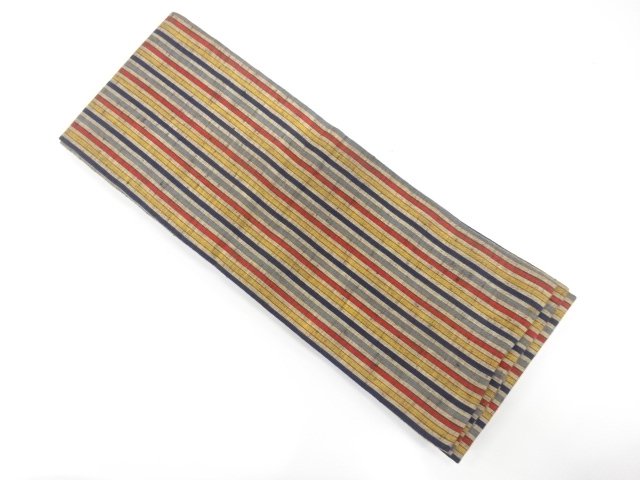 JAPANESE HANHABA OBI / TSUMUGI / COTTON / WOVEN STRIPE